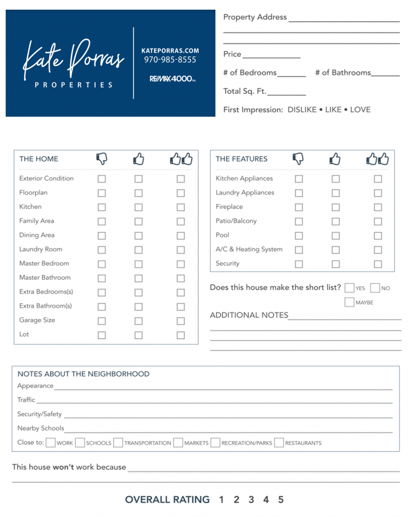 House Hunting Check List-PRINTABLE – Kate Porras